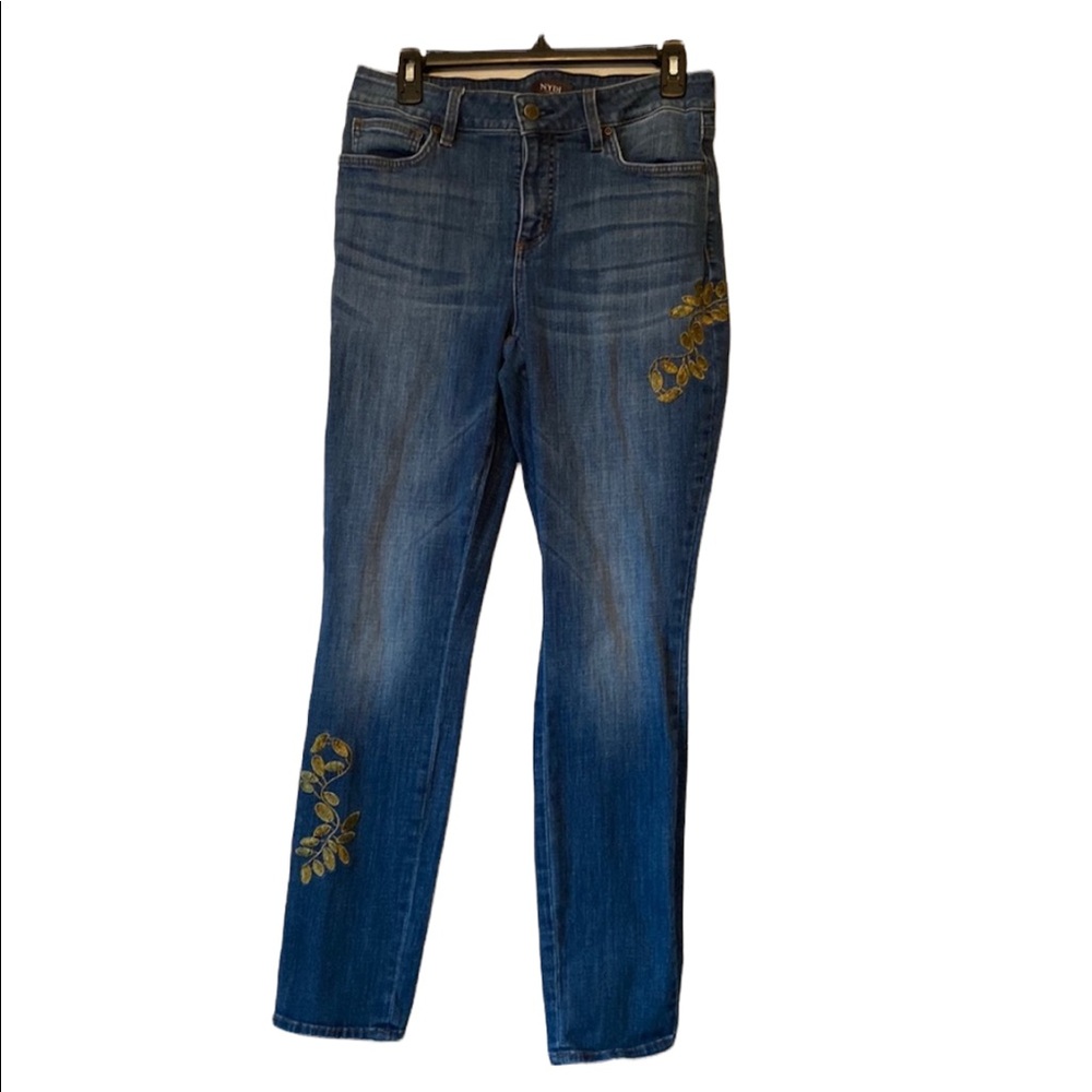 NYDJ Alina Gold Embellished Jeans Leggings